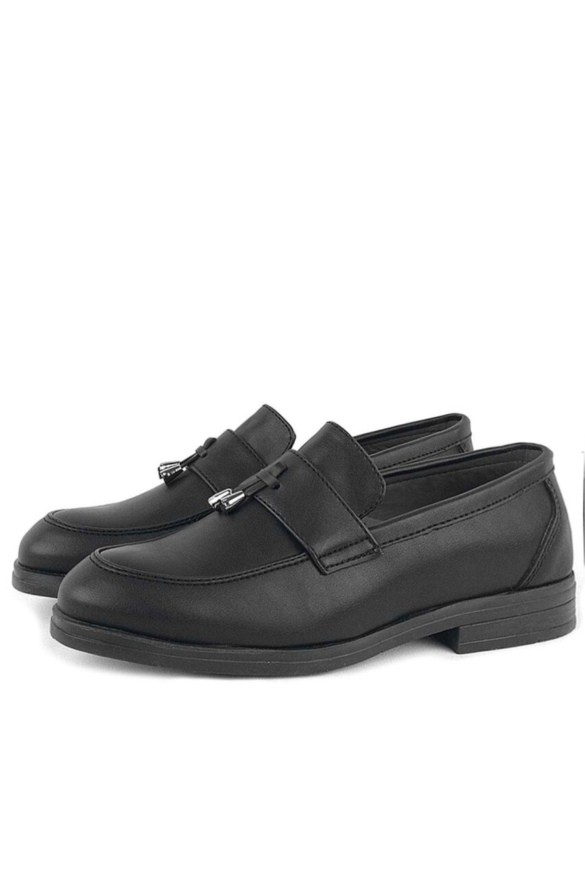 Rakerplus Loafer Siyah Mat Erkek Klasik Çocuk Ayakkabı - 4