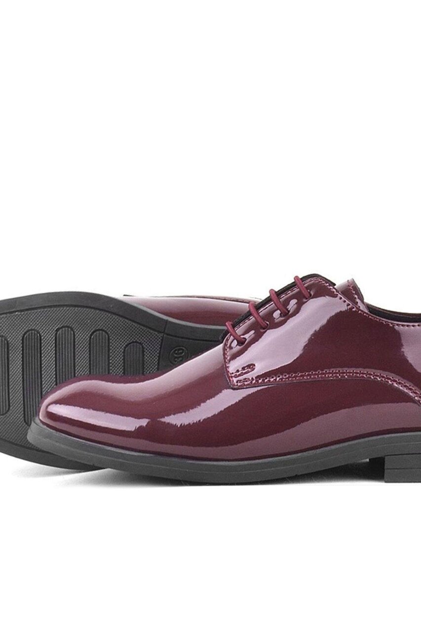 Rakerplus Bordo Rugan Bağcıklı Oxford Çocuk Okul Ayakkabısı - 7