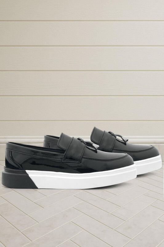 Rakerplus Siyah Rugan Tokalı Çocuk Klasik Ayakkabı - Rakerplus