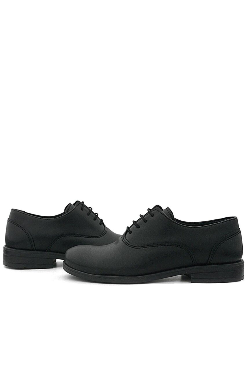 Rakerplus Smokin Siyah Mat Bağcıklı Çocuk Klasik Ayakkabısı - 8