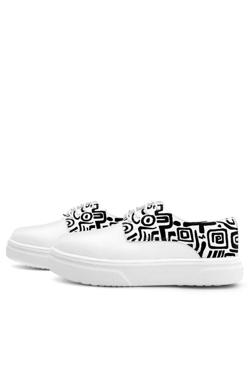 Rakerplus Tbons Özel Tasarım Derby Beyaz Cilt Çocuk Klasik Ayakkabı - 5