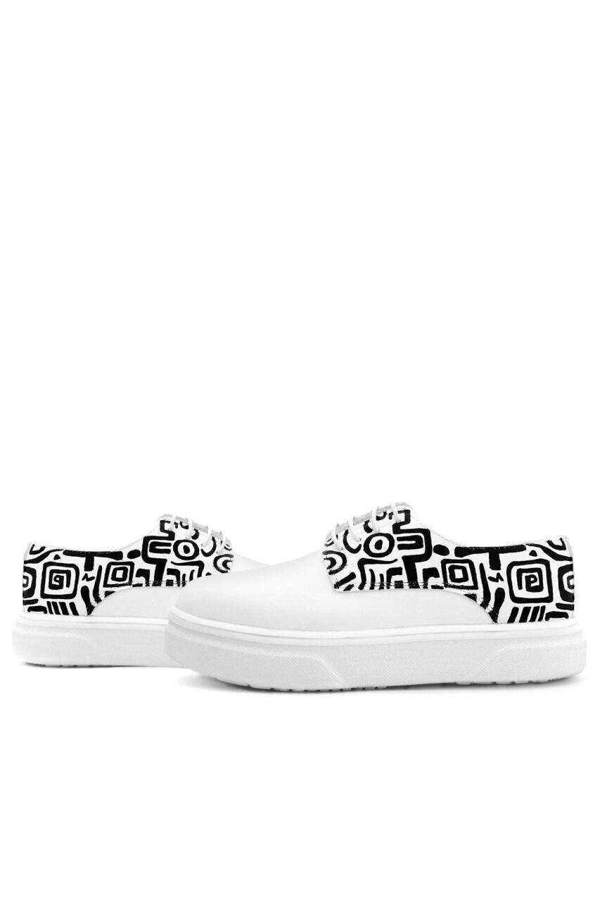 Rakerplus Tbons Özel Tasarım Derby Beyaz Cilt Çocuk Klasik Ayakkabı - 7