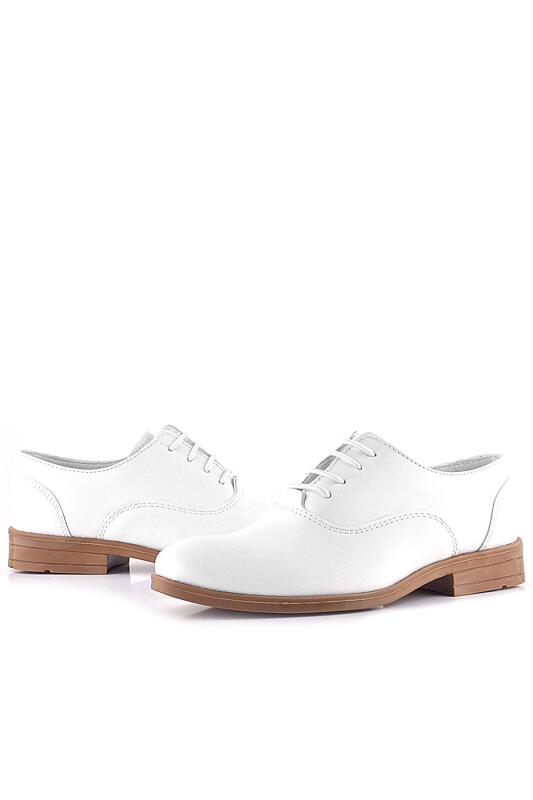 Rakerplus Smokin Beyaz Cilt Bağcıklı Çocuk Klasik Ayakkabısı - 6