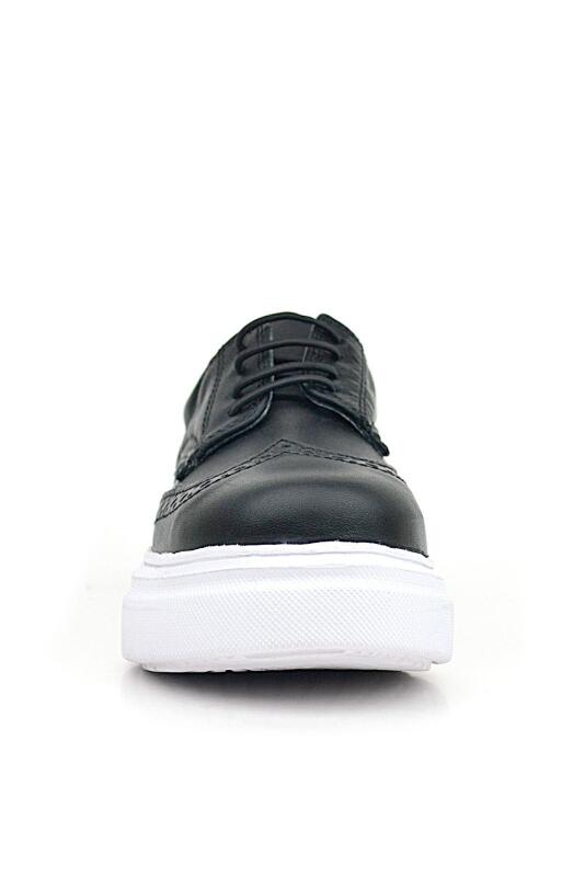 Rakerplus Hakiki Deri Siyah Beyaz Taban Oxford Çocuk Klasik Ayakkabı - 4