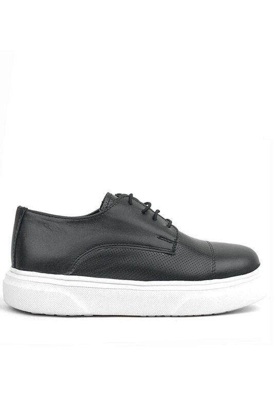 Rakerplus Hakiki Deri Siyah Yüksek Taban Çocuk Klasik Ayakkabı - 2