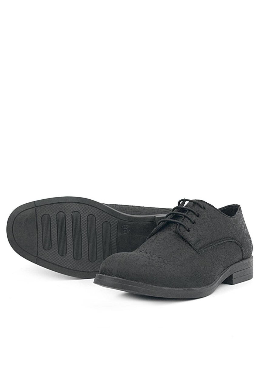 Rakerplus Siyah Bağcıklı Takım Elbise Klasik Çocuk Ayakkabı - 5