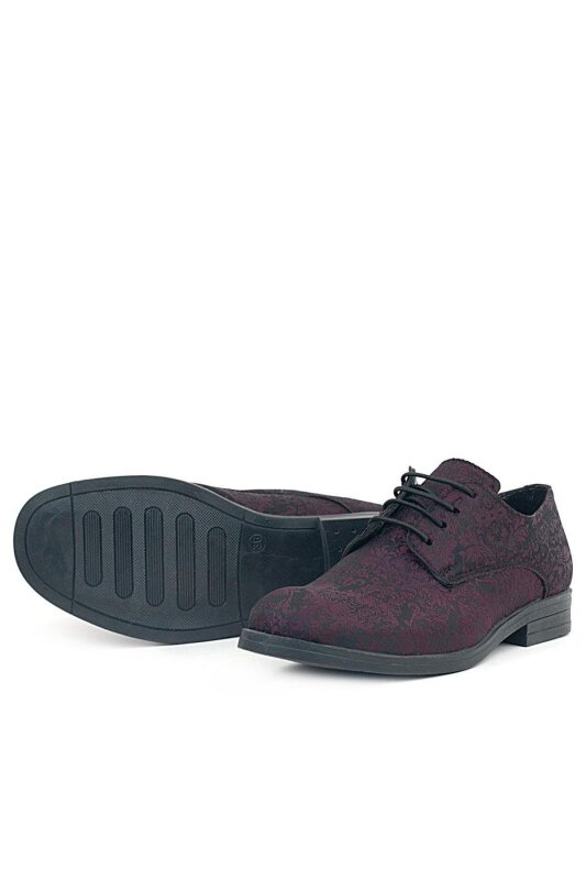 Rakerplus Bordo Bağcıklı Takım Elbise Klasik Çocuk Ayakkabı - 4