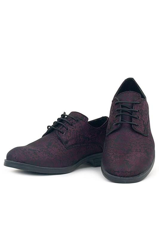 Rakerplus Bordo Bağcıklı Takım Elbise Klasik Çocuk Ayakkabı - 6