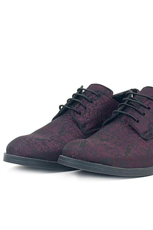 Rakerplus Bordo Bağcıklı Takım Elbise Klasik Çocuk Ayakkabı - 7