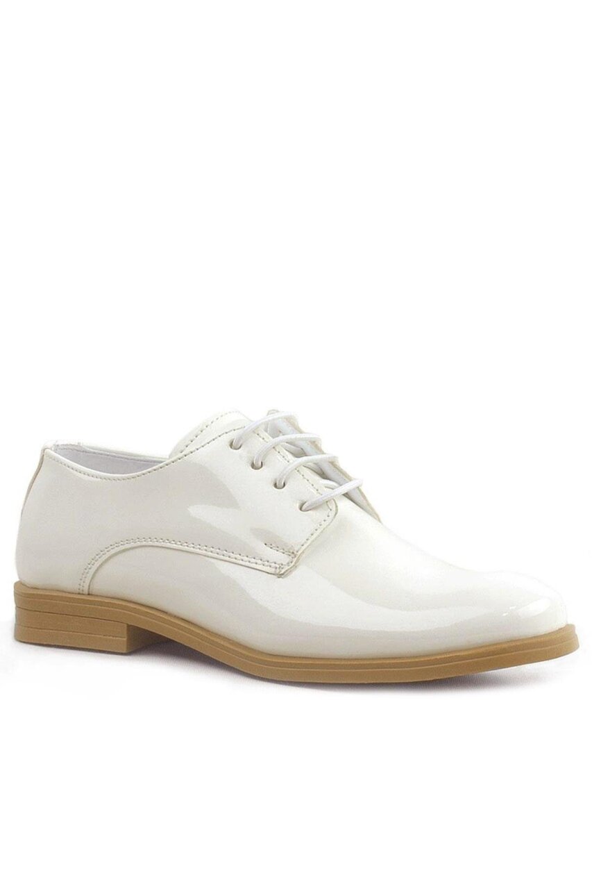 Rakerplus Krem Rugan Bağcıklı Oxford Çocuk Okul Ayakkabısı - 2