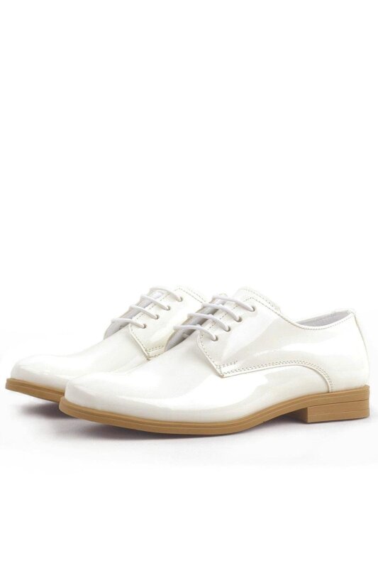 Rakerplus Krem Rugan Bağcıklı Oxford Çocuk Okul Ayakkabısı - 4