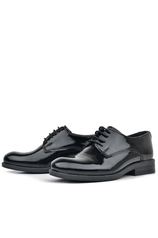 Rakerplus Siyah Rugan Bağcıklı Oxford Çocuk Okul Ayakkabısı - 5