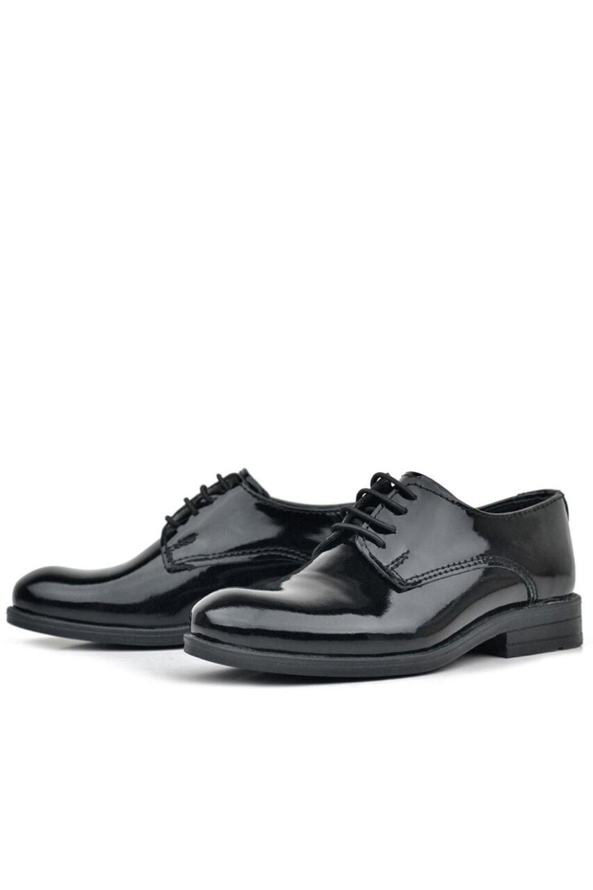 Rakerplus Siyah Rugan Bağcıklı Oxford Çocuk Okul Ayakkabısı - 5