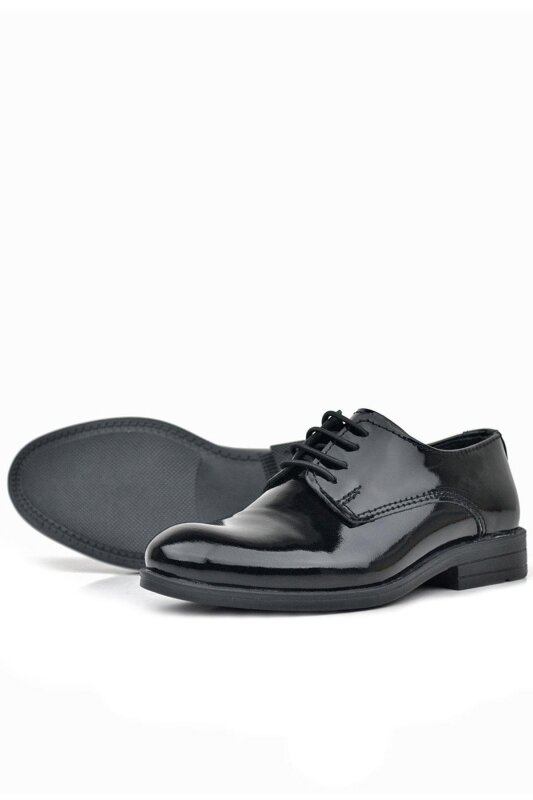 Rakerplus Siyah Rugan Bağcıklı Oxford Çocuk Okul Ayakkabısı - 6