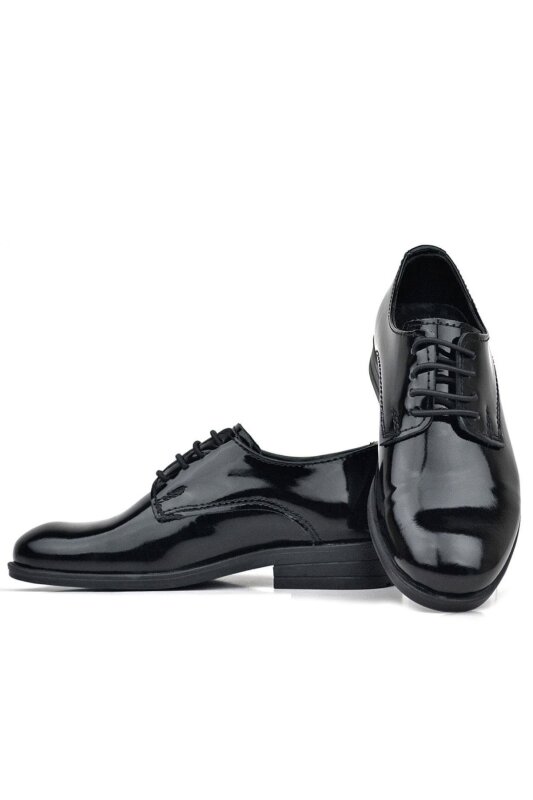 Rakerplus Siyah Rugan Bağcıklı Oxford Çocuk Okul Ayakkabısı - 7