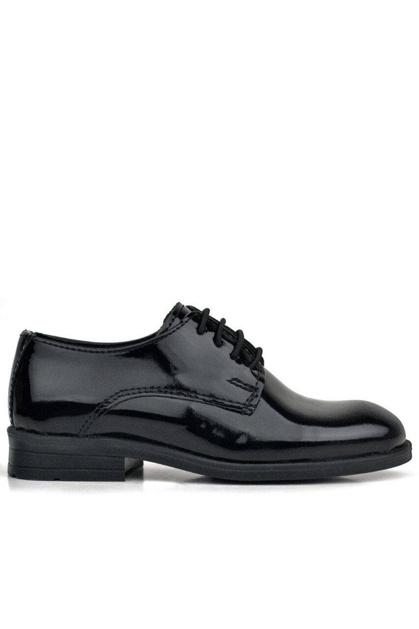 Rakerplus Siyah Rugan Bağcıklı Oxford Çocuk Okul Ayakkabısı - 3