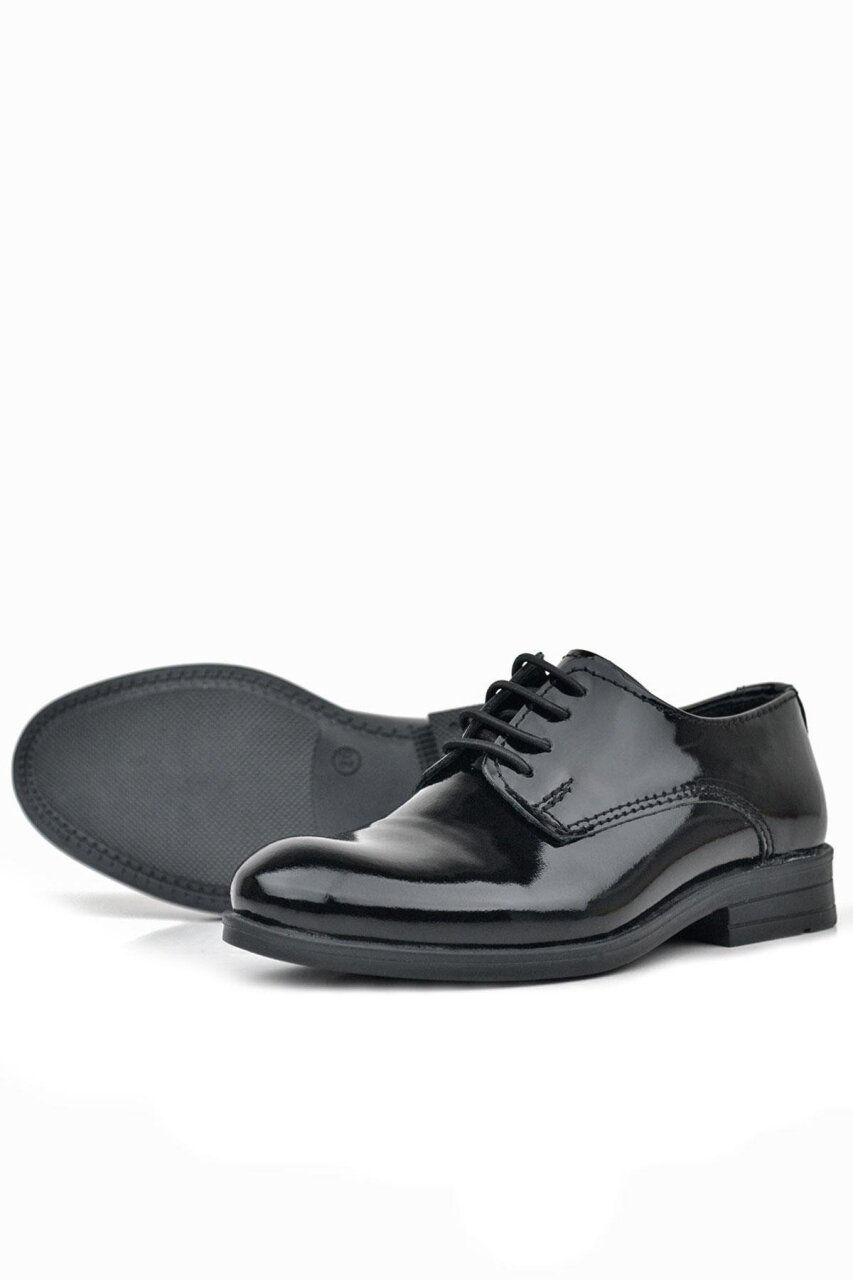 Rakerplus Siyah Rugan Bağcıklı Oxford Çocuk Okul Ayakkabısı - 6