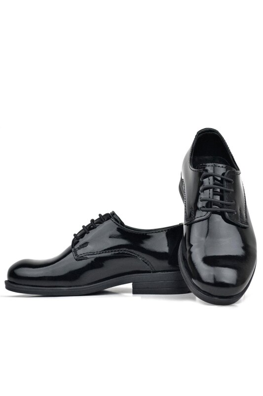 Rakerplus Siyah Rugan Bağcıklı Oxford Çocuk Okul Ayakkabısı - 7