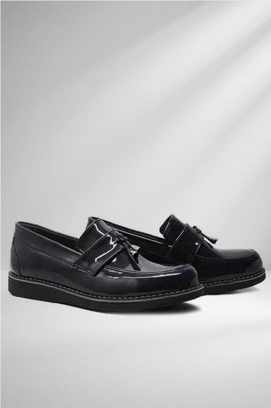 Rakerplus Siyah Rugan Loafer Çocuk Okul Ayakkabı - 1
