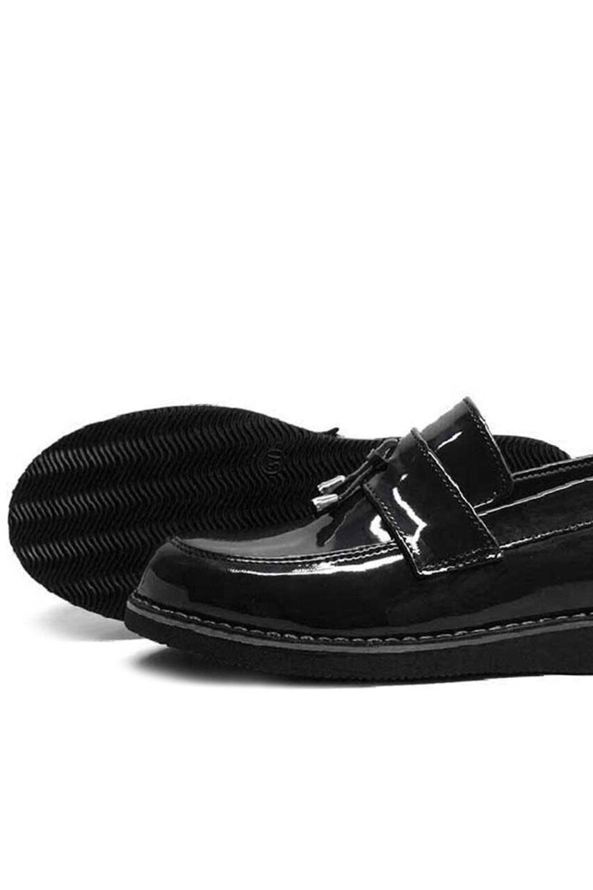 Rakerplus Siyah Rugan Loafer Çocuk Okul Ayakkabı - 6