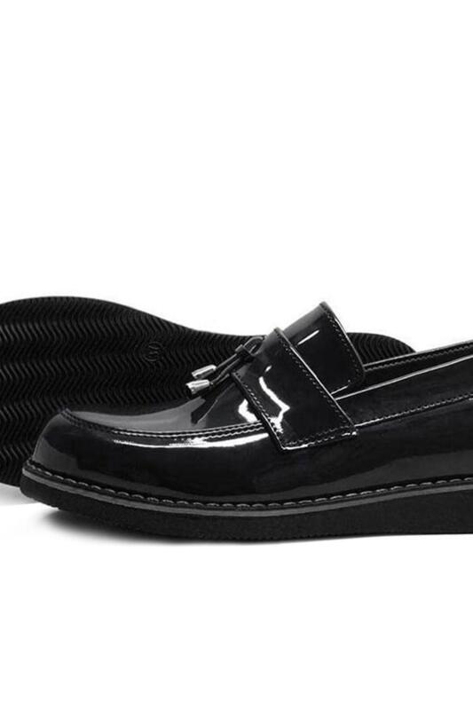 Rakerplus Siyah Rugan Loafer Çocuk Okul Ayakkabı - 7