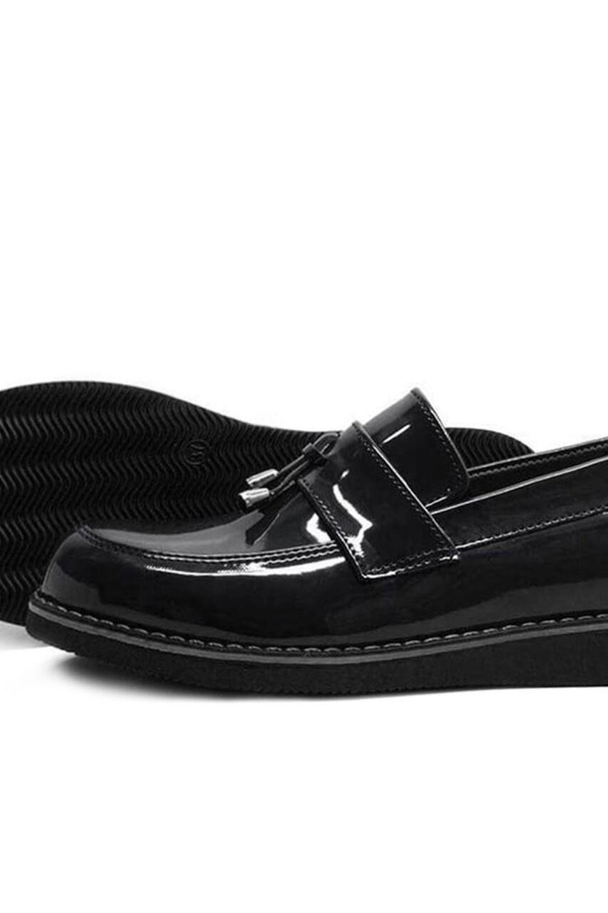 Rakerplus Siyah Rugan Loafer Çocuk Okul Ayakkabı - 7