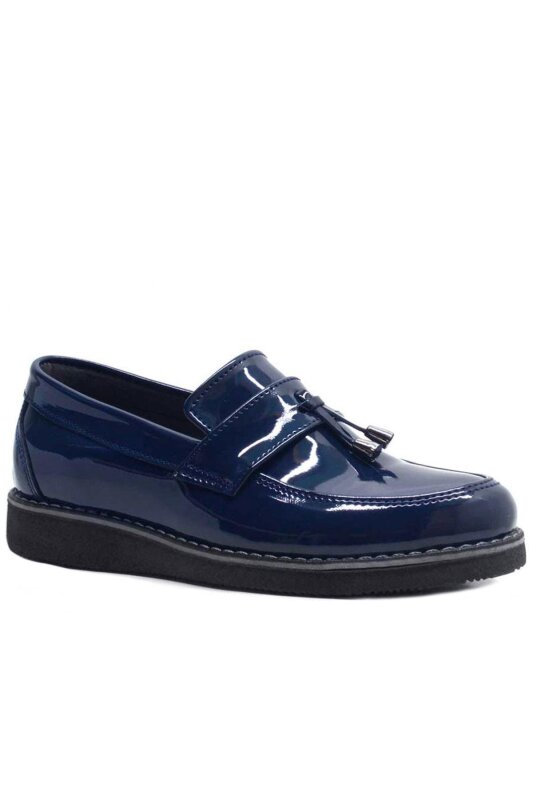 Rakerplus Lacivert Rugan Loafer Çocuk Okul Ayakkabısı - 2