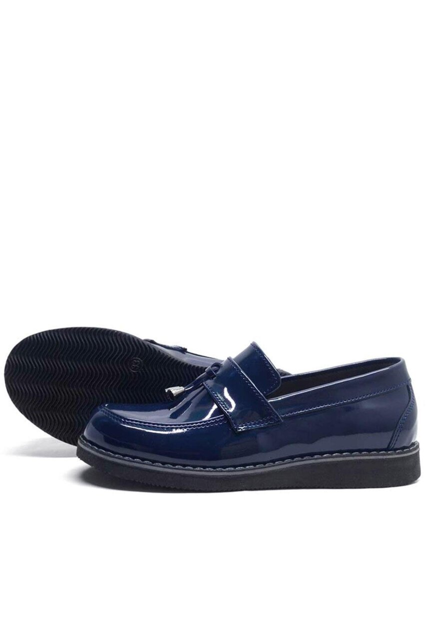 Rakerplus Lacivert Rugan Loafer Çocuk Okul Ayakkabısı - 5