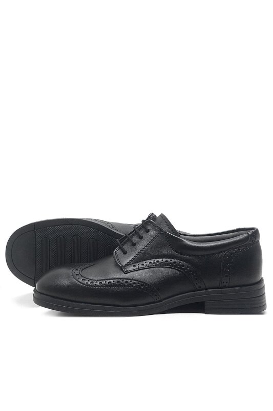 Rakerplus Siyah Bağcıklı Erkek Çocuk Klasik Okul Ayakkabısı - 4