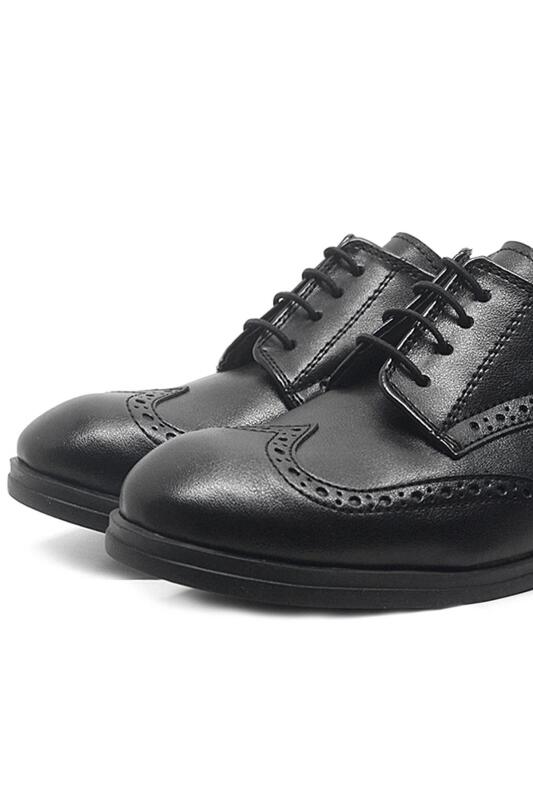 Rakerplus Siyah Bağcıklı Erkek Çocuk Klasik Okul Ayakkabısı - 5