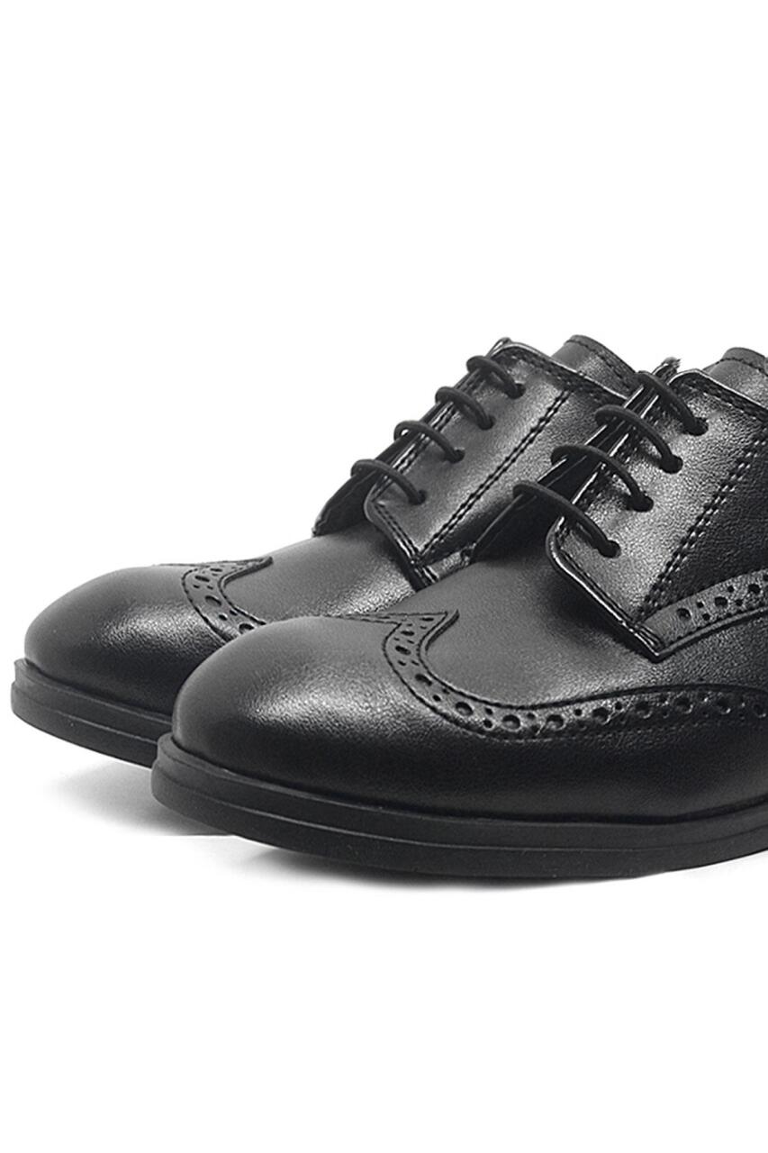 Rakerplus Siyah Bağcıklı Erkek Çocuk Klasik Okul Ayakkabısı - 5
