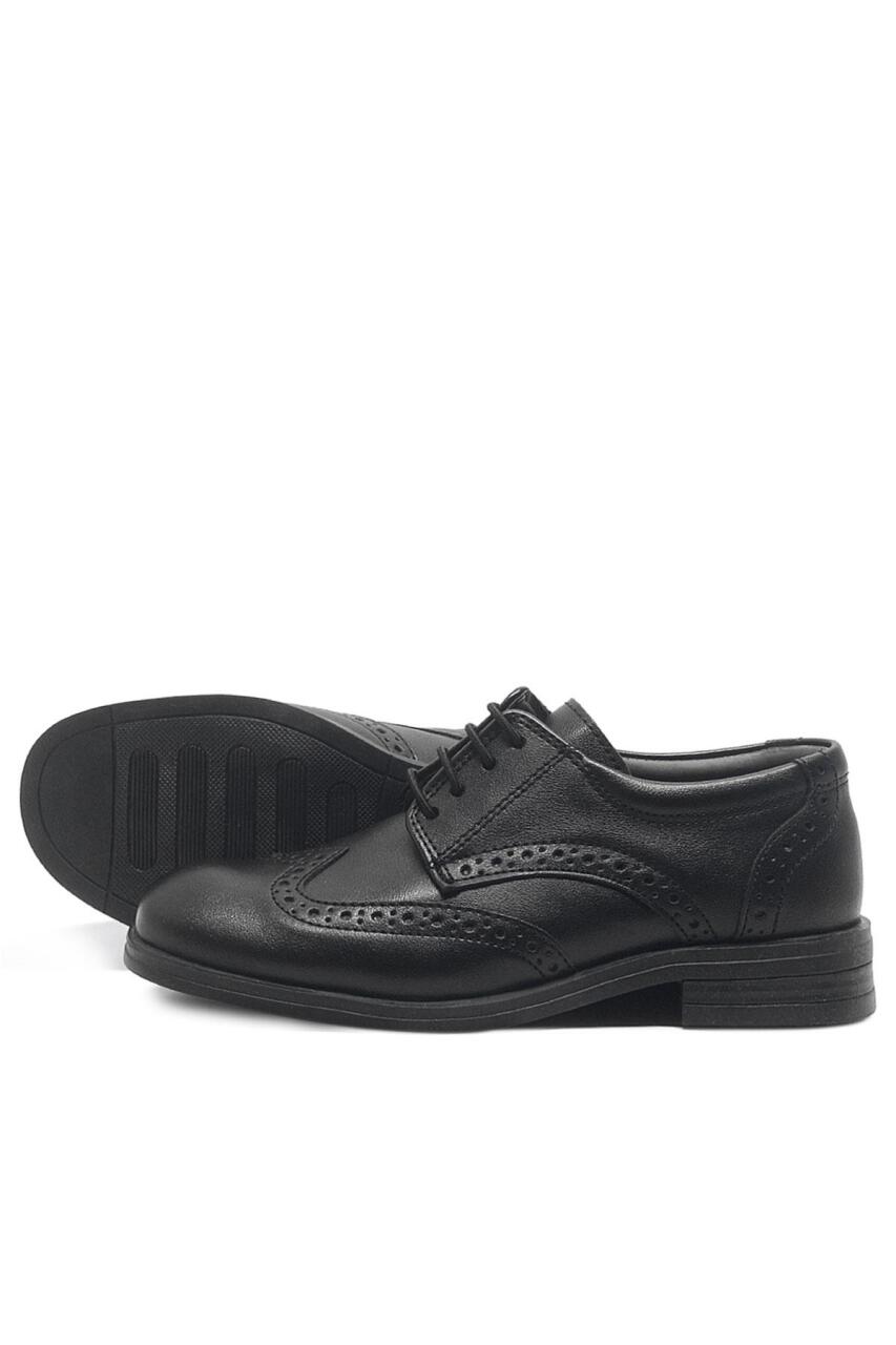 Rakerplus Siyah Bağcıklı Erkek Çocuk Klasik Okul Ayakkabısı - 5