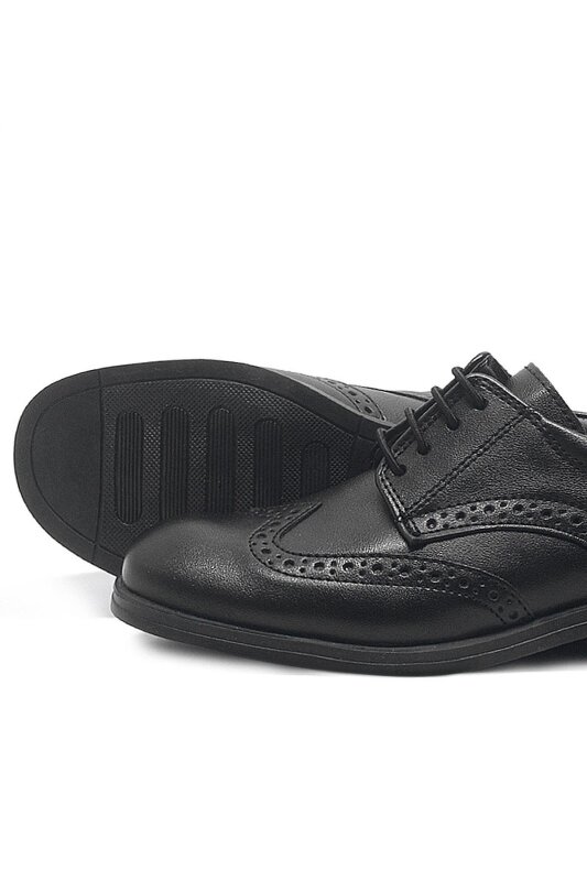 Rakerplus Siyah Bağcıklı Erkek Çocuk Klasik Okul Ayakkabısı - 6