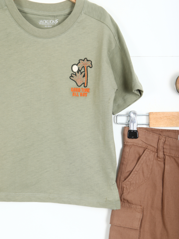 Erkek Çocuk Kombin Takmı 1-4 Yaş SET0321 Kahverengi - 2