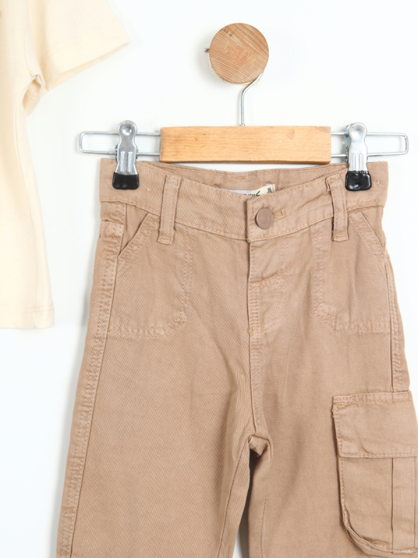 Erkek Çocuk Kombin Takmı 1-4 Yaş SET0322 Camel - 2