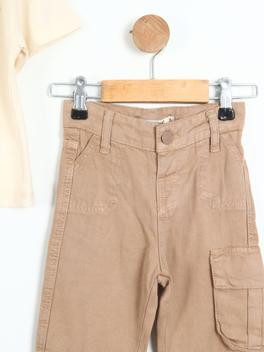 Erkek Çocuk Kombin Takmı 1-4 Yaş SET0322 Camel - 2