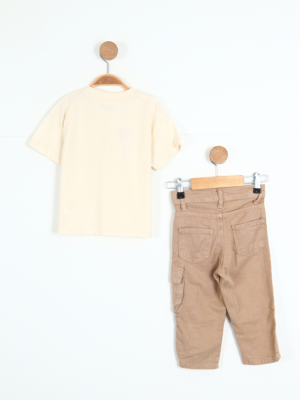 Erkek Çocuk Kombin Takmı 1-4 Yaş SET0322 Camel - 4