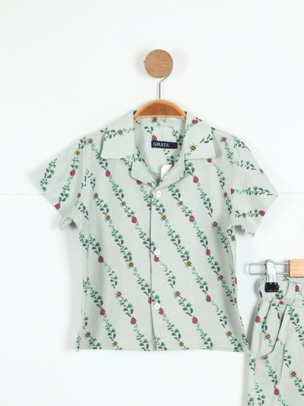 Erkek Çocuk Kombin Takmı 1-5 Yaş SET0328 Çiçekli - 3