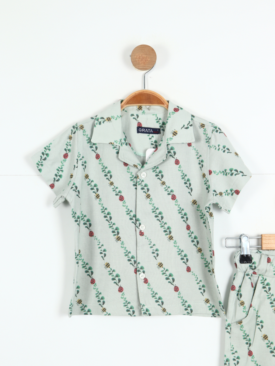 Erkek Çocuk Kombin Takmı 1-5 Yaş SET0328 Çiçekli - 3