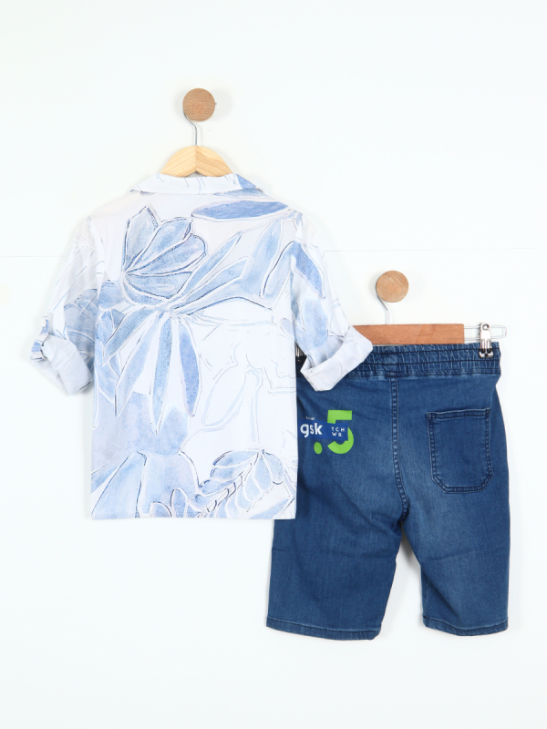 Erkek Çocuk Kombin Takmı 4-8 Yaş SET0334 Mavi - 4