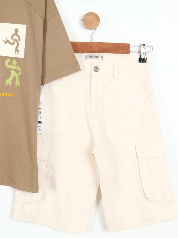 Erkek Çocuk Kombin Takmı 9-13 Yaş SET0336 Kahverengi - 2