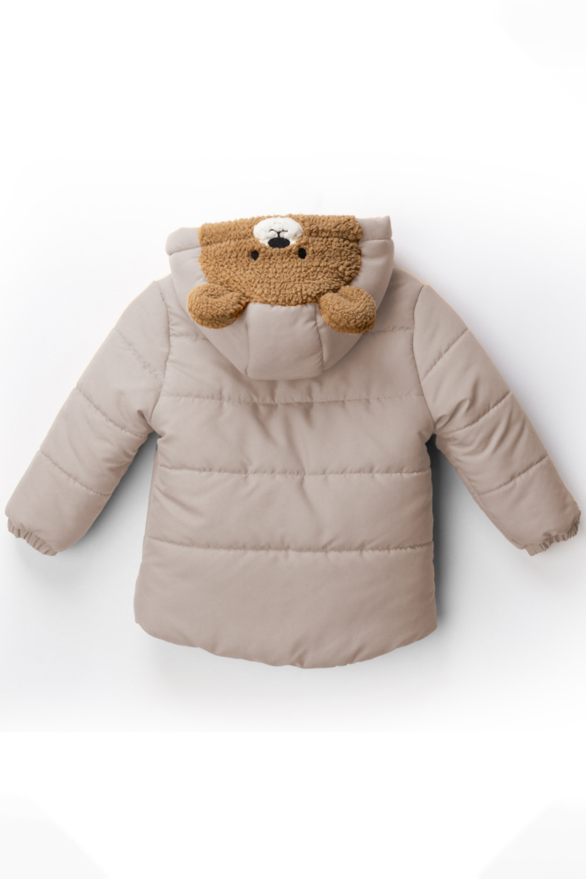 İçi Polarlı Su Ve Rüzgar Geçirmez Kapüşonlu Şişme Erkek Çocuk Mont 2-6 Yaş 51398 Bej - 2