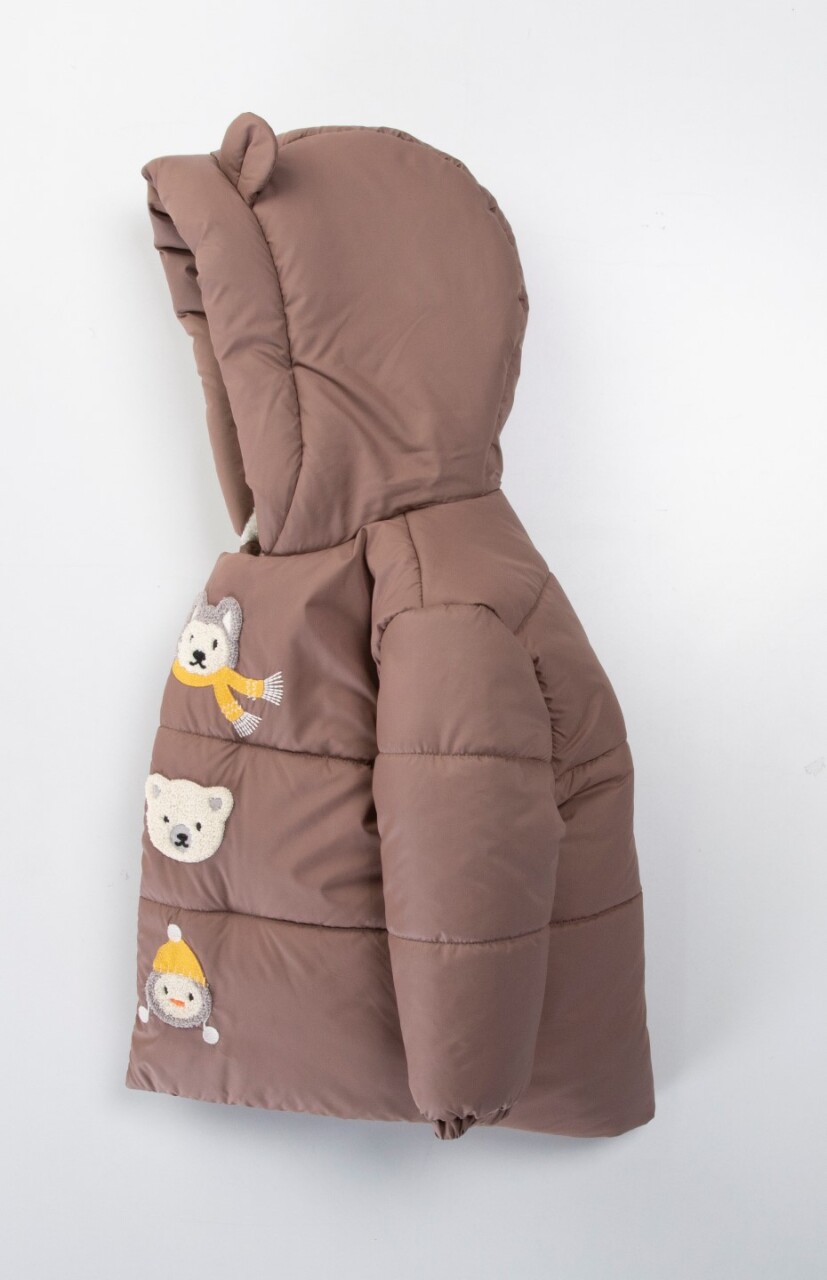 İçi Polarlı Su Ve Rüzgar Geçirmez Kapüşonlu Şişme Erkek Çocuk Mont 2-6 Yaş 51420 Kahve - 3