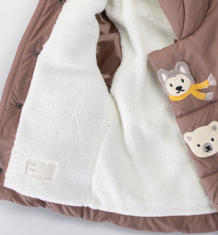 İçi Polarlı Su Ve Rüzgar Geçirmez Kapüşonlu Şişme Erkek Çocuk Mont 2-6 Yaş 51420 Kahve - 4