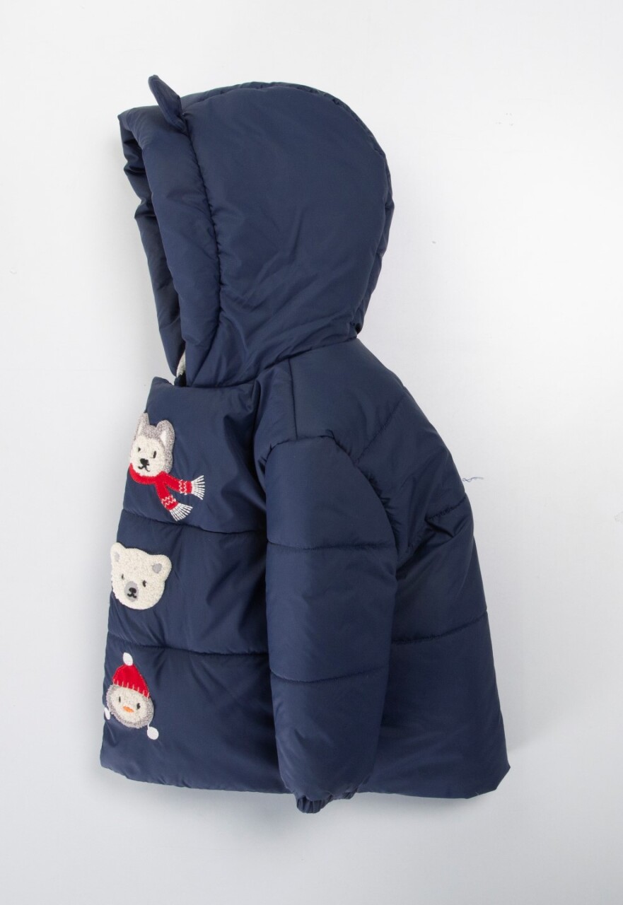 İçi Polarlı Su Ve Rüzgar Geçirmez Kapüşonlu Şişme Erkek Çocuk Mont 2-6 Yaş 51420 Lacivert - 3