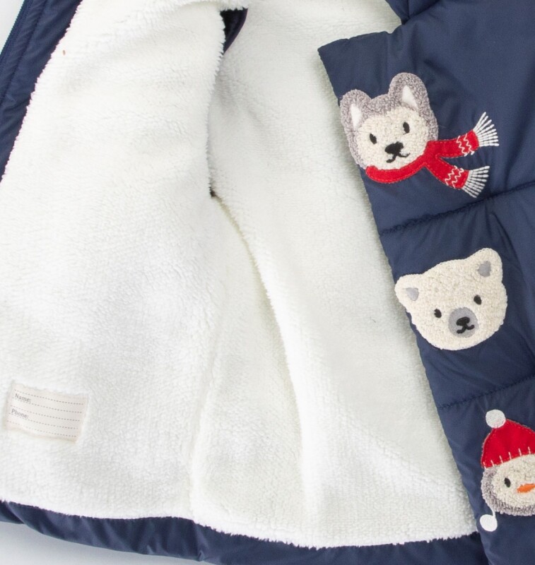 İçi Polarlı Su Ve Rüzgar Geçirmez Kapüşonlu Şişme Erkek Çocuk Mont 2-6 Yaş 51420 Lacivert - 4