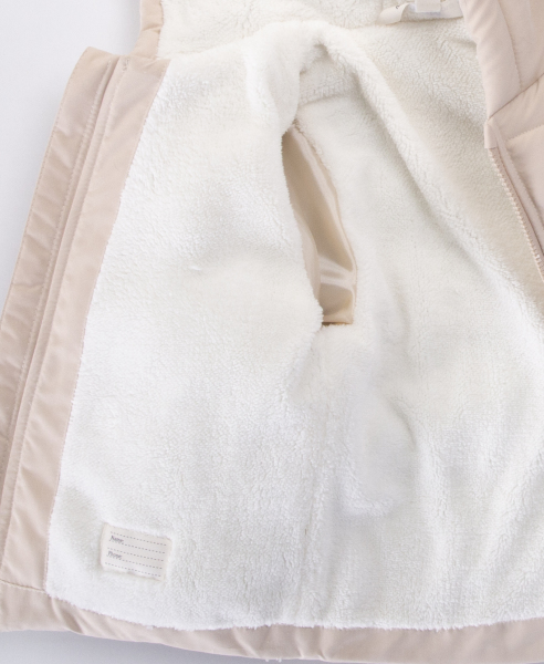 Ayıcık Nakışlı İçi Polarlı Kapüşonlu Şişme Erkek Çocuk Mont 2-6 Yaş 51429 Bej - 4