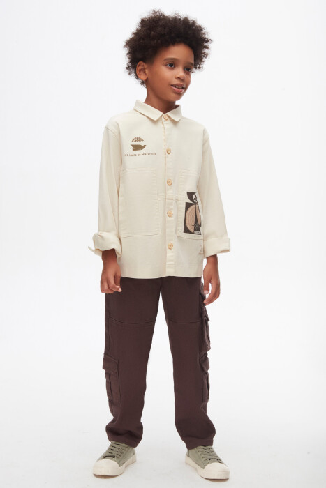 Erkek Çocuk Pantolon 8-14 Yaş 67700 Kahverengi - 4