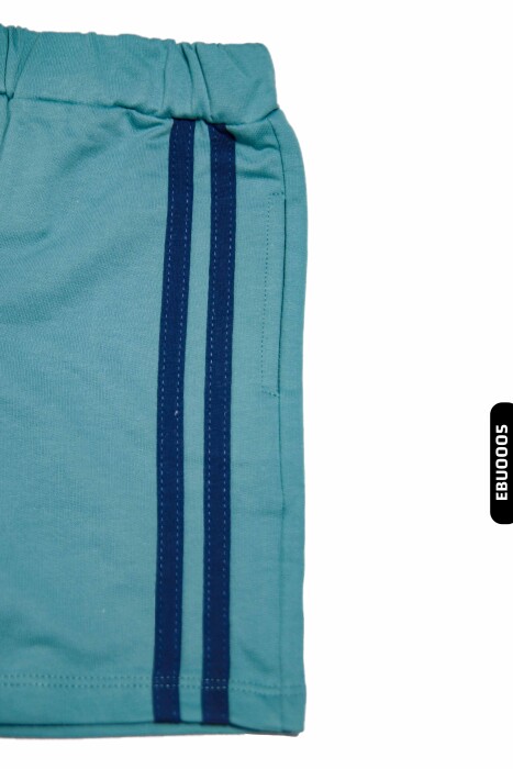 Baskılı Yakası Yandan Düğmeli Erkek Bebek Şortlu Pijama Takımı 6 Ay - 2 Yaş 1054 - 6