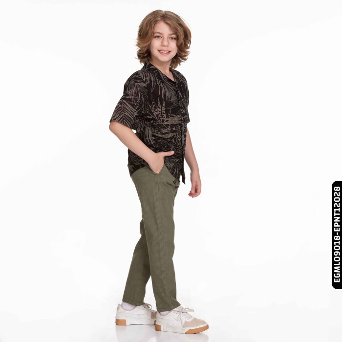 Erkek Navy Pantolon 8-14 Yaş 64718 Epnt12028 Yeşil - 2